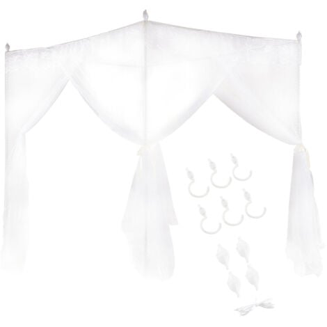 PRENFLE Ej.Life Wifehelper Luxus Princess DREI Seitenöffnungen Post Bett Vorhang Baldachin Netting Moskitonetz Bettwäsche (L)