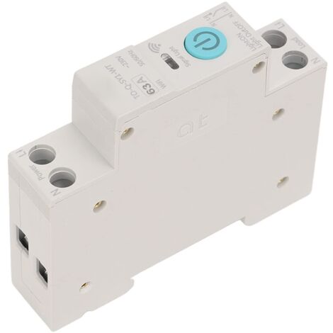 Ej.Life WIFI Smart Switch Breaker Wireless Phone Fernbedienung DIN35-Schiene Zykluszeit Countdown-Timer Zeitfunktion Fernbedienung Weiß Geeignet für Smart Home(16A)