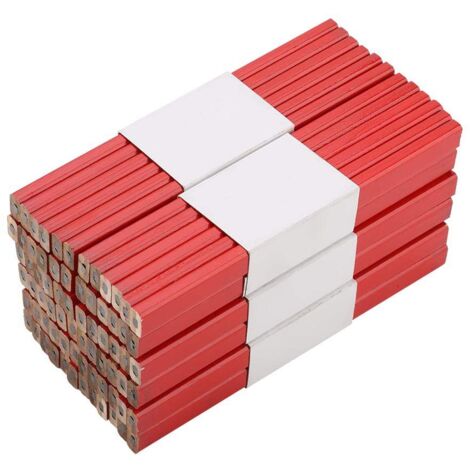 Ej.Life Zimmermanns-Bleistifte-Set, 72-teilig, Minenbleistift mit Skala-Design, harte schwarze Mine, Zimmermannsbleistift, Holzbearbeitungsmarkierungswerkzeug, 17,5 x 1,3 x 0,7 cm