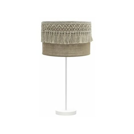 Ekaterina Grande Lampe De Table 1xe27 Blanc/sac 63x30x30 Cm Avec Passementerie