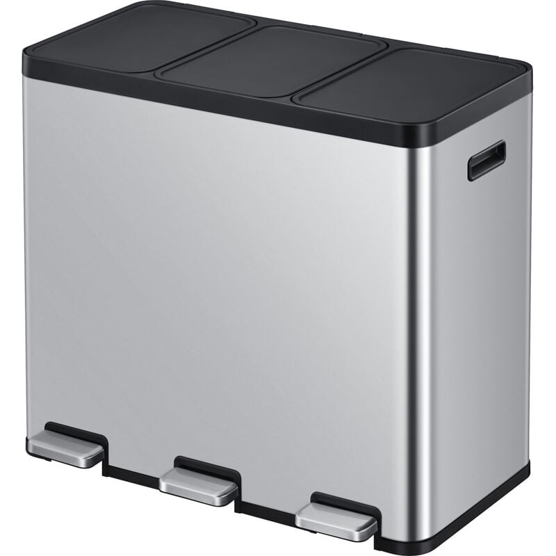EKO, Poubelle à pédale Recycler, en acier, 60 l, collecteur à