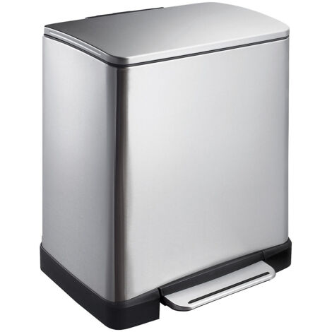 EKO, Collecteur de déchets à pédale en inox, rectangulaire,