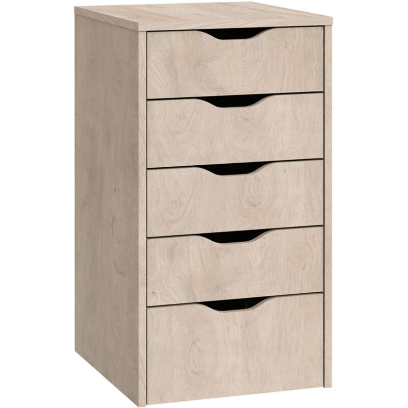 Eko Commode 5 tiroirs Chêne Couleur Aurora Bureau Meubles de rangement modernes 71x40x43 cm