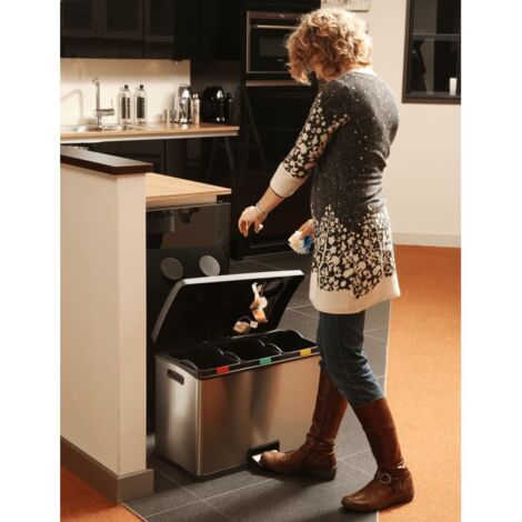 EKO  Contenitore per rifiuti a pedale  capacità 3 x 12 l 