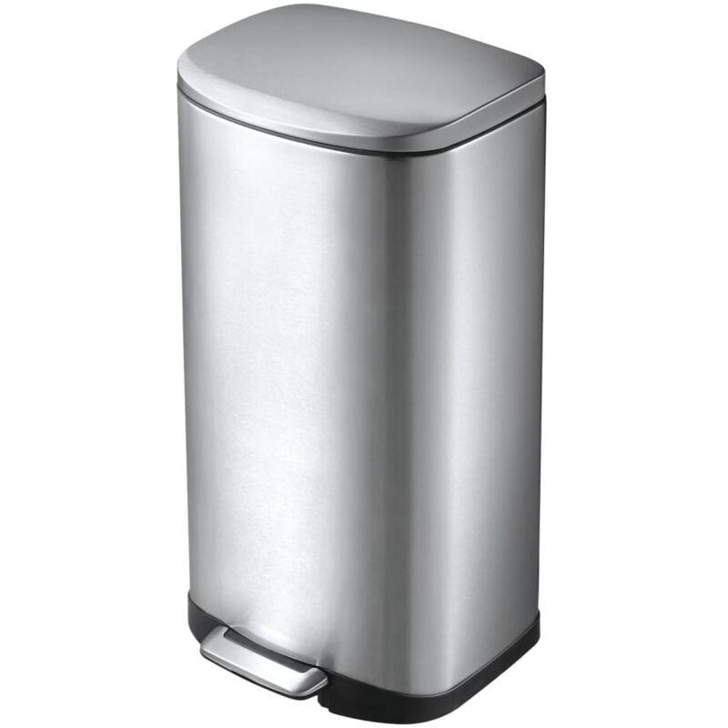

Cubo de basura con pedal Della 35 L plateado mate - Plateado - EKO