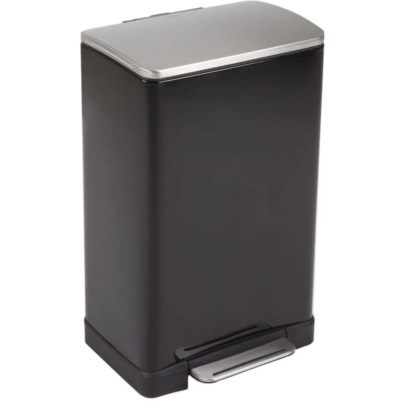 

Cubo de basura con pedal E-Cube 40 L negro mate - Negro - EKO