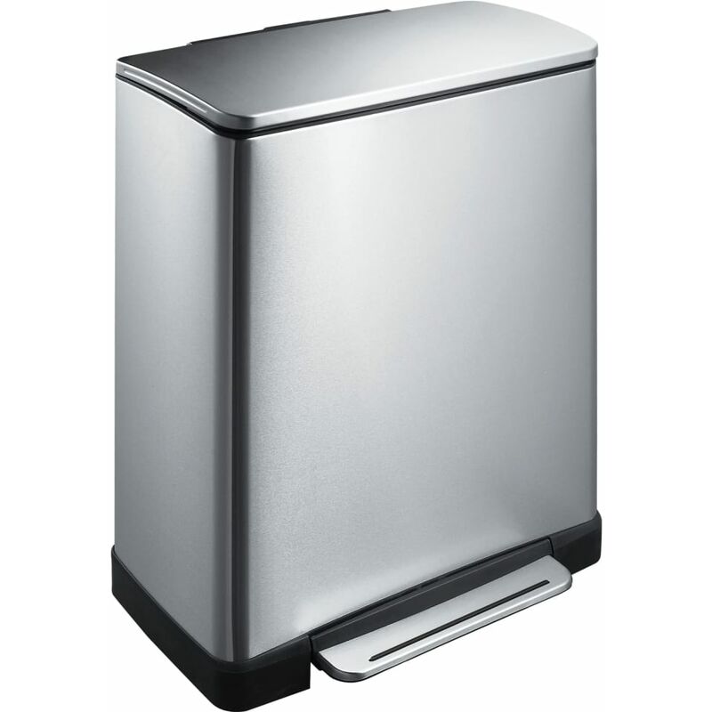 

Cubo de basura con pedal E-Cube 50 L plateado mate - Plateado - EKO