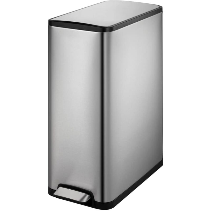 

EKO Cubo de basura con pedal Ecoslim 2x20 L plateado mate - Plateado