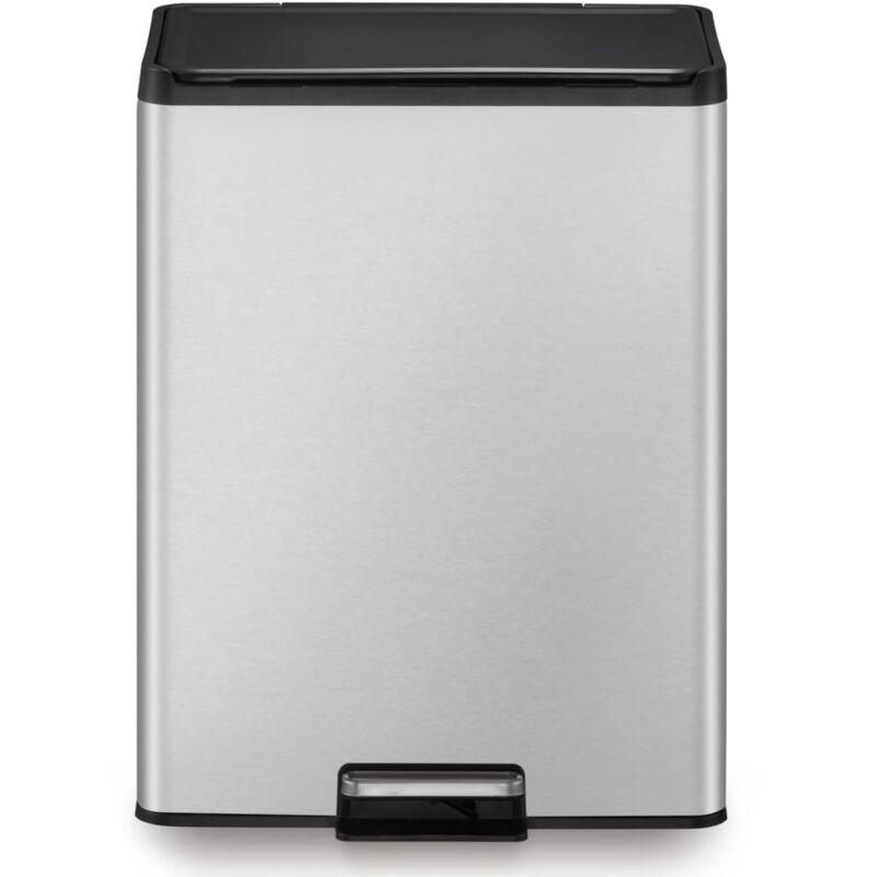 

Cubo de basura con pedal Essential 2x20 L plateado mate - Plateado - EKO
