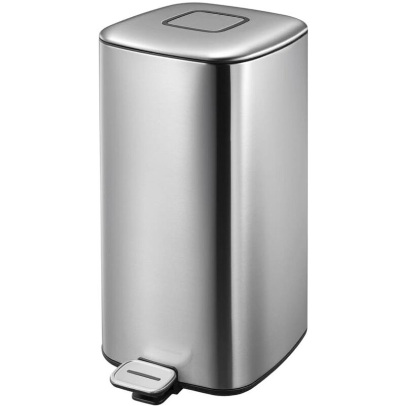 

Cubo de basura con pedal Regent 32 L plateado mate - Plateado - EKO