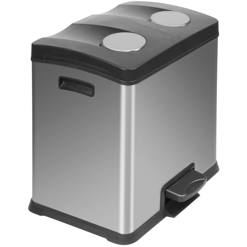 

Cubo de basura con pedal Rejoice 2x12 L plateado mate - Plateado - EKO