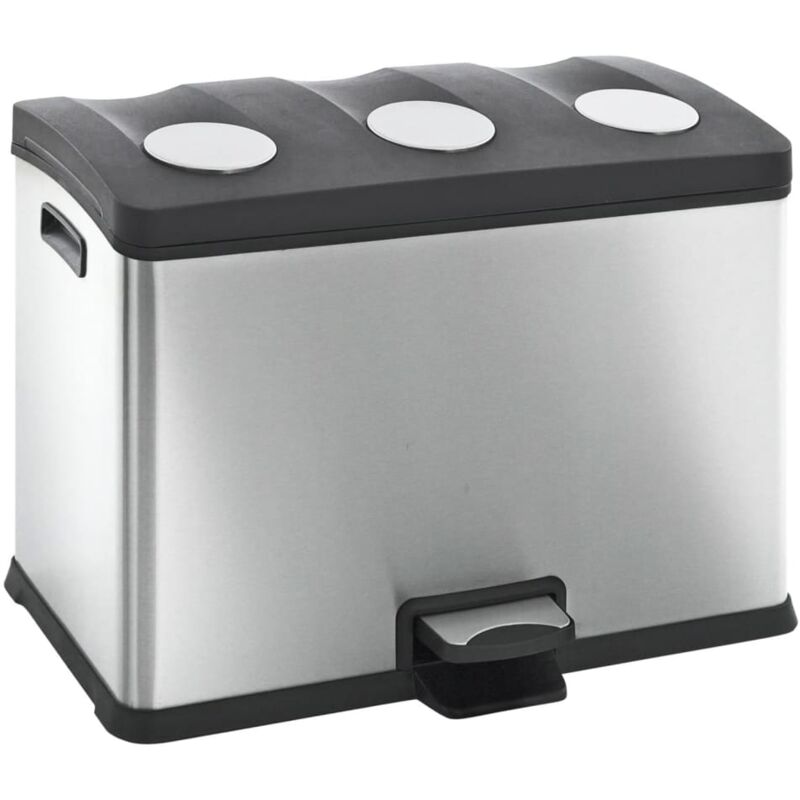 

Cubo de basura con pedal Rejoice 3x12 L plateado mate - Plateado - EKO