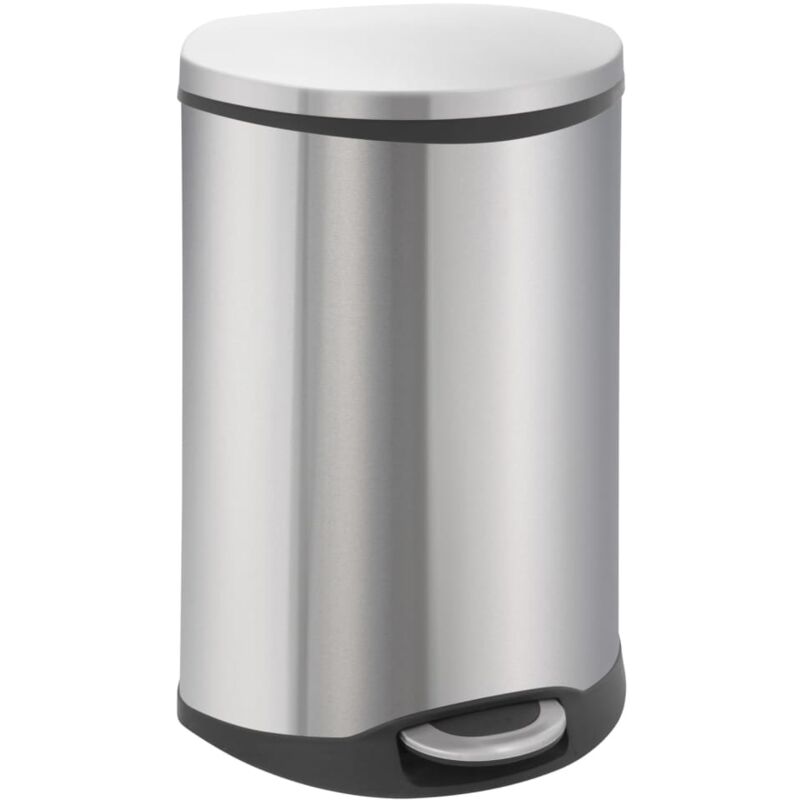 

EKO Cubo de basura con pedal Shell 50 L plateado mate - Plateado