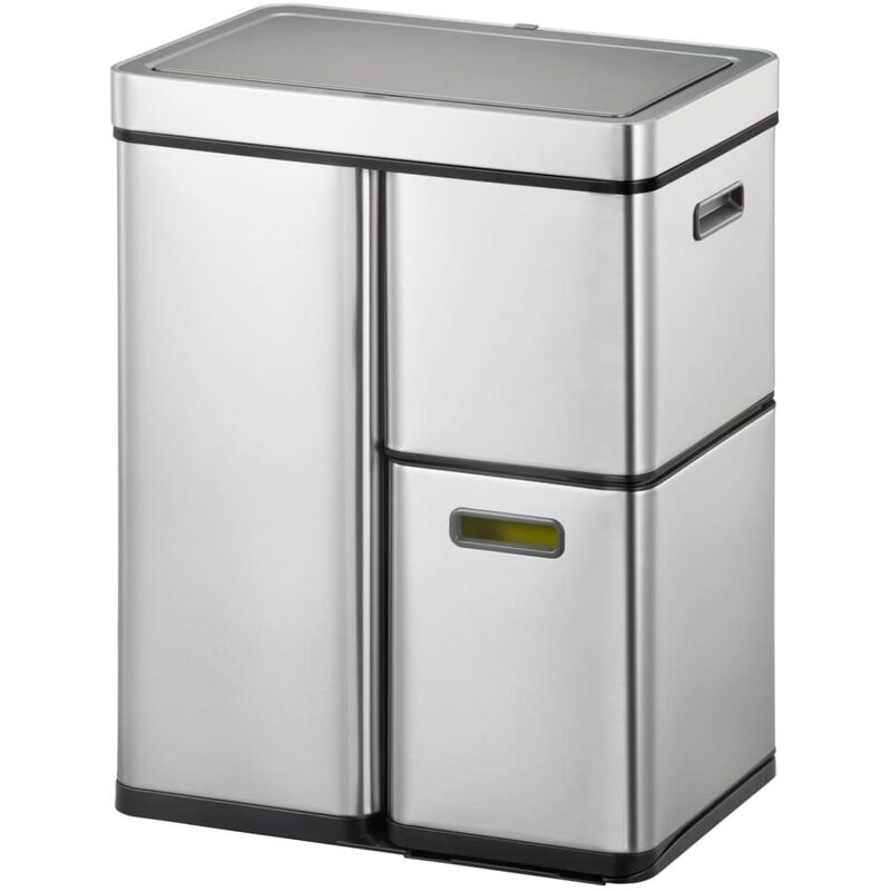 

Cubo de basura con sensor Mirage Plus 1x30 L + 2x15 L plata mate - Plateado - EKO