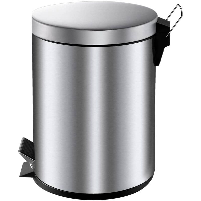 

Papelera de pedal Classic 5 L plateado mate - Plateado - EKO
