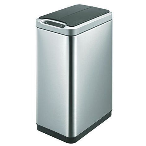 EKO - Poubelle à capteur Phantom 30 litres - Stainless steel Plastic - inox mat, noir