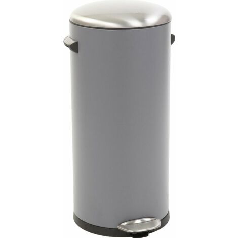 EKO - Poubelle à pédale Belle Deluxe 30 litres - Steel Plastic - gris, sandcoated