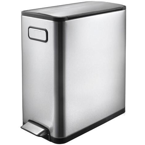 EKO - Poubelle à pédale Ecofly 20 litres - Stainless steel Plastic  - inox mat