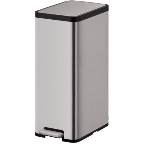 EKO - Poubelle à pédale Ecomaid 45 litres - Stainless steel Plastic  - gris inox mat