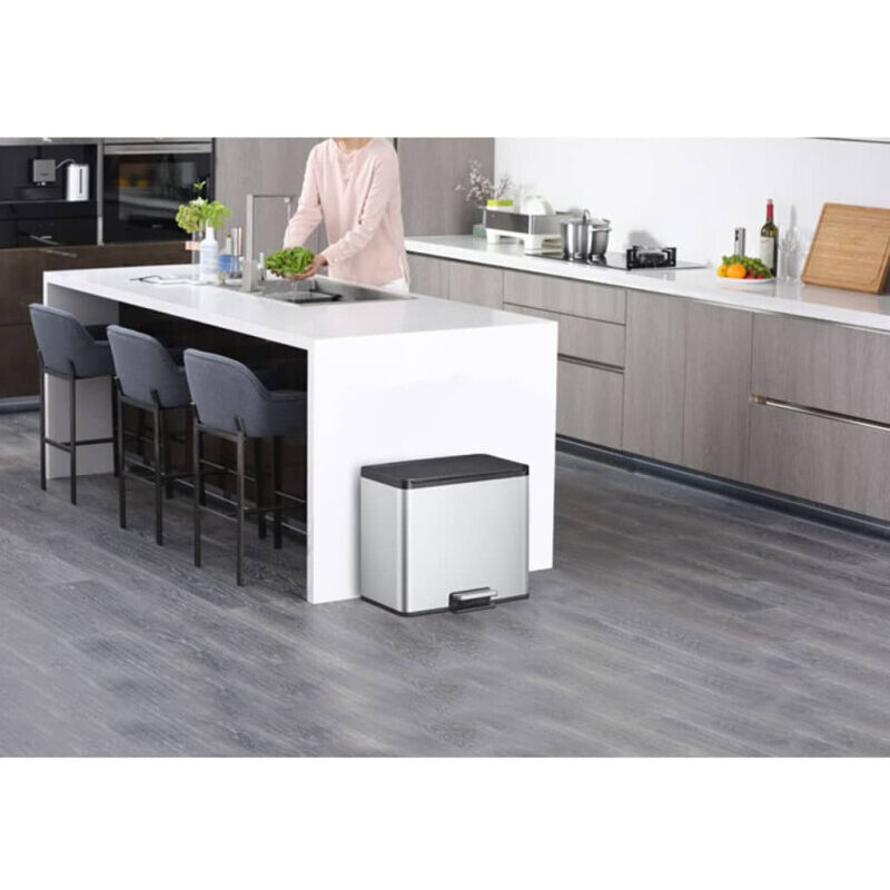 EKO - Poubelle à pédale Recycler, en acier, 27 l, collecteur à