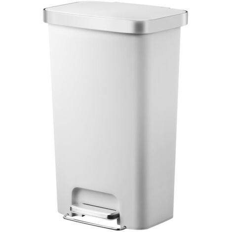 EKO - Poubelle à pédale Hana 45 litres - Plastic - blanc
