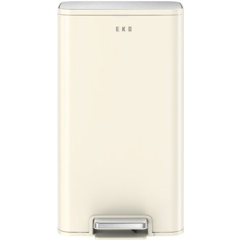 EKO - Poubelle à pédale Marina 30 litres - Stainless steel Plastic  - blanc crème