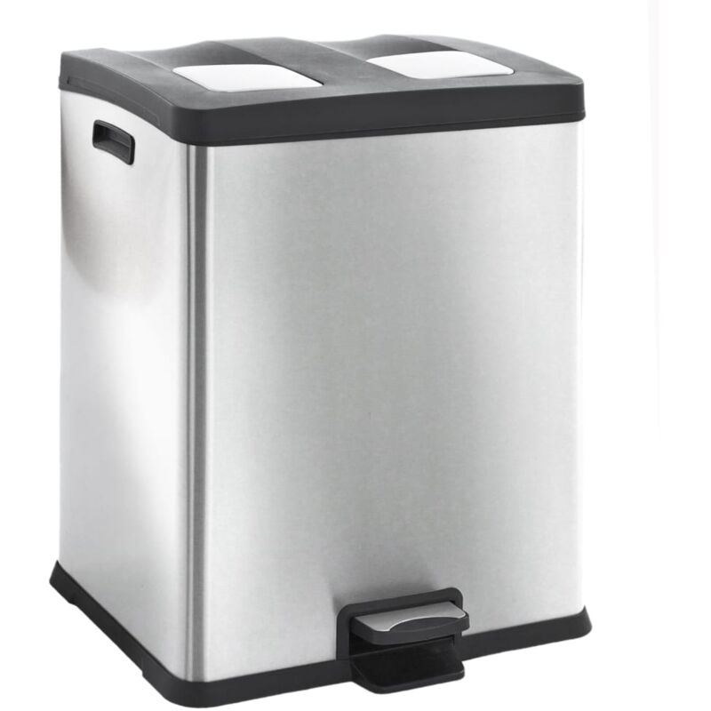 EKO - Poubelle à pédale Rejoice 2x30 l Argenté mat Argent