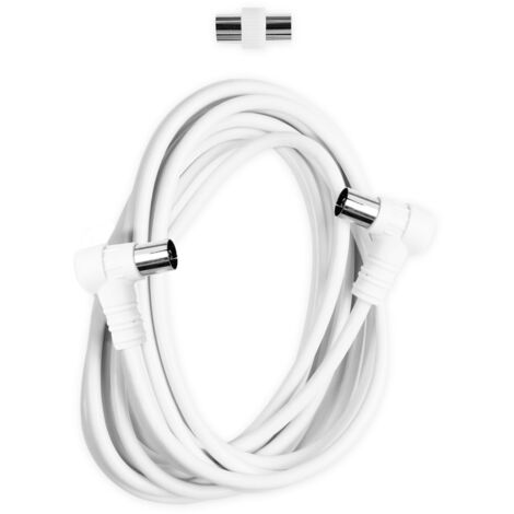 Ekon 135678 Cavo Antenna Connettori 9.5 mm Maschio 9.5 mm Femmina 3 mt Bianco