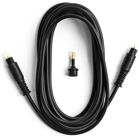 EKON Cavo In Fibra Ottica Con Connettori Toslink E Adattatore 3,5 Mm Toslink 3 Metri Nero
