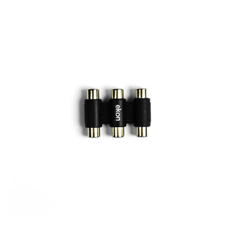Ekon ECVAD3RCAFF cambiador de género para cable 3 x RCA Negro