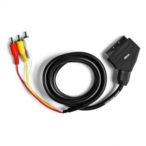 Ekon ECVSCAR3RCA15MM câble vidéo et adaptateur 1,5 m SCART (21-pin) 3 x RCA Noir