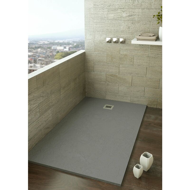 

EKOSTONE Plato Ducha Resina Gris Claro - Medida: 100X150 CMS - Aquore