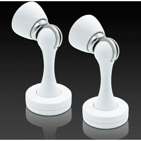 EKpxMP Butées de porte magnétiques, butées de porte blanches, magnétiques, en acier inoxydable brossé, fixation murale au sol, support de porte à loquet doux, butées de porte magnétiques robustes