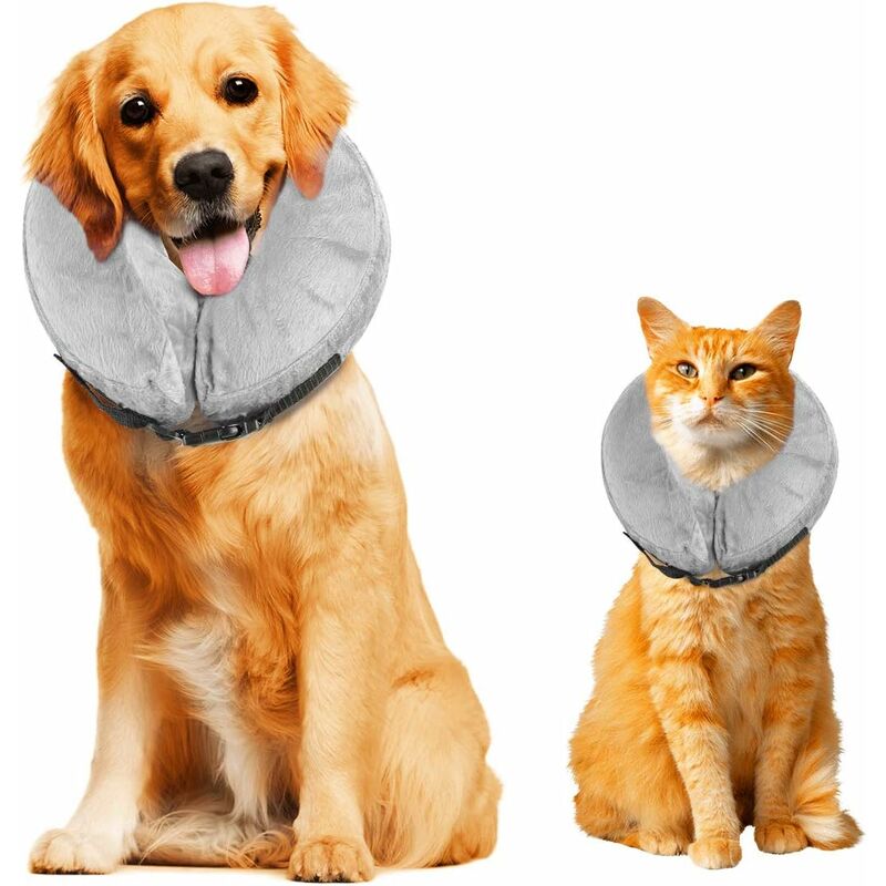 

El collar de protección inflable para perros y gatos pequeños y medianos evita que las mascotas toquen sus picaduras p.