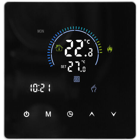 El controlador de temperatura programable con termostato inteligente funciona con Tuya, Tmall, DuerOS (tipo normal), sistema sanitario/caldera de 3 A