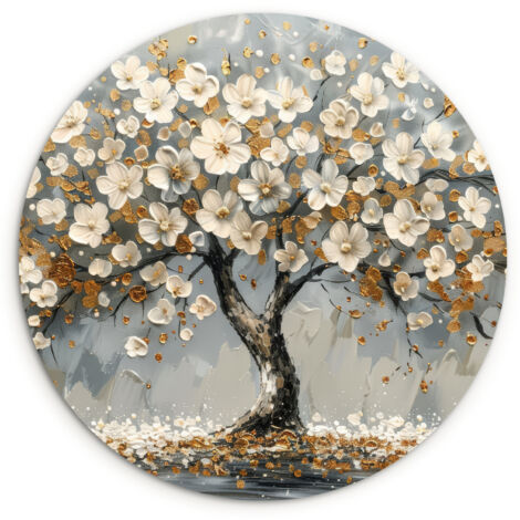 EL CUADRO Árbol - Oro - Flores - Abstracto - Arte Cuadros Decorativos 30x30