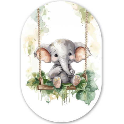 EL CUADRO Elefante - Animal - Niños - Selva Adornos Pared 40x60