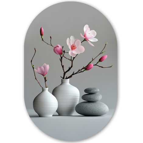 EL CUADRO Magnolia - Flores - Rosa - Piedras Zen Cuadros Grande 80x120