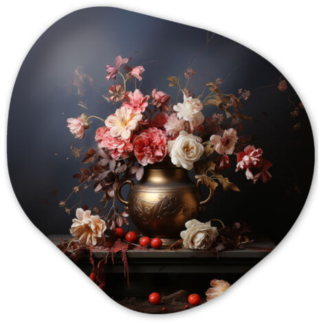 EL CUADRO Naturaleza muerta - Flores - Rosas - Ramo - Jarrón Decorativos de Salon 60x60