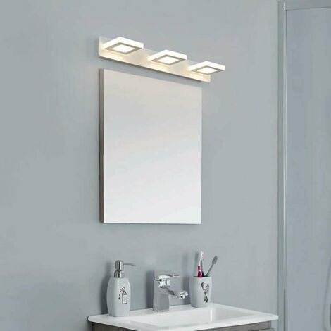 El espejo blanco fresco del cuarto de baño enciende el cuarto de baño moderno enciende el cuadrado de 3 cabezas sin el espejo