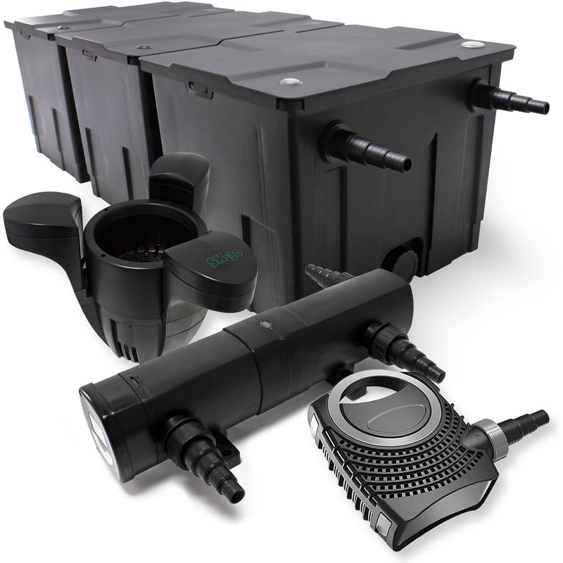 

El Juego Filto Bio 90000l 18 W UVC purificador para estanques 80 W Bomba para estanques skimmer