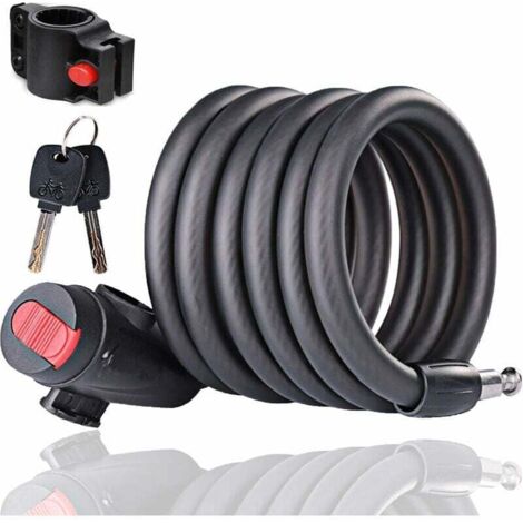 El nivel de seguridad del candado de bicicleta es muy alto 120cm, candado de bicicleta con cable en espiral, candado de cable para scooter, candado de bicicleta con llave, candado de bicicleta antirro