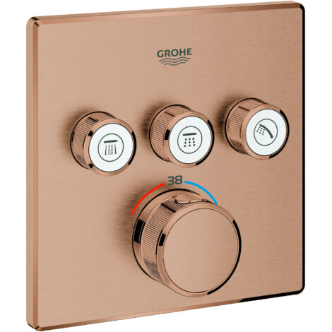 El termostato Grohe Grohtherm SmartControl con tres válvulas de