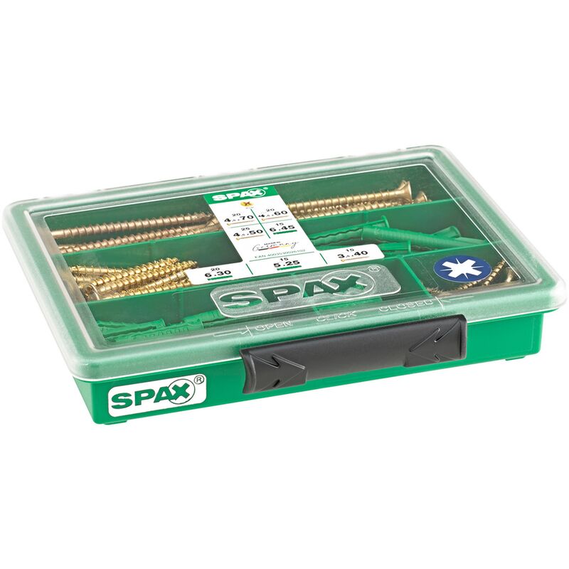 

El tornillo de fijación universal 'Pozi amarillo de acero - 130 uds - Spax