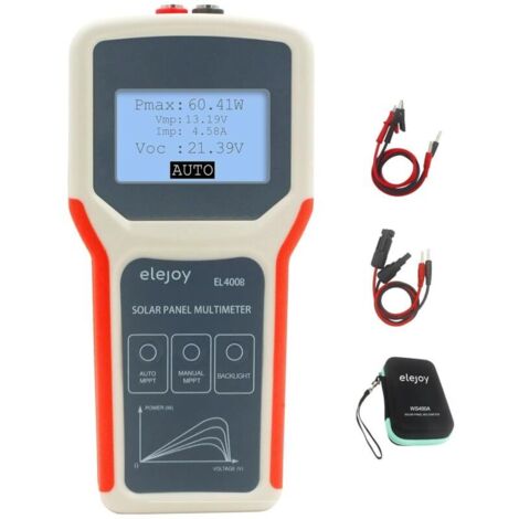 EL400B MPPT-Solarpanel-Tester – LCD-Multimeter für PV-Module, Leerlaufspannungsmessung, einfache Diagnose