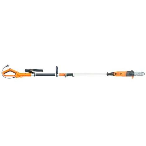 Élagueur électrique télescopique 710W – Longueur de coupe 180mm – Vitesse 13m/s – Chaîne Oregon faible rebond – Réglage tension sans outil – Atika