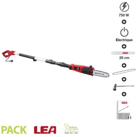 Elagueuse électrique sur perche 750W guide Oregon 20cm longueur max 2,7m LEA LE31076-20C