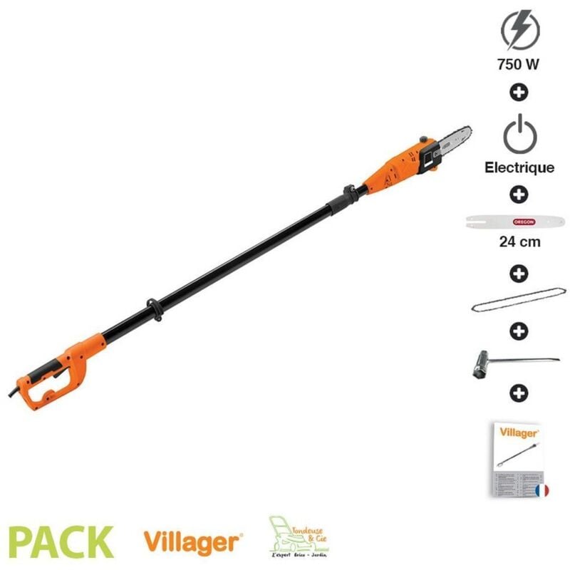 Villager - Elagueuse sur perche électrique 750W guide Oregon 24cm veps 915