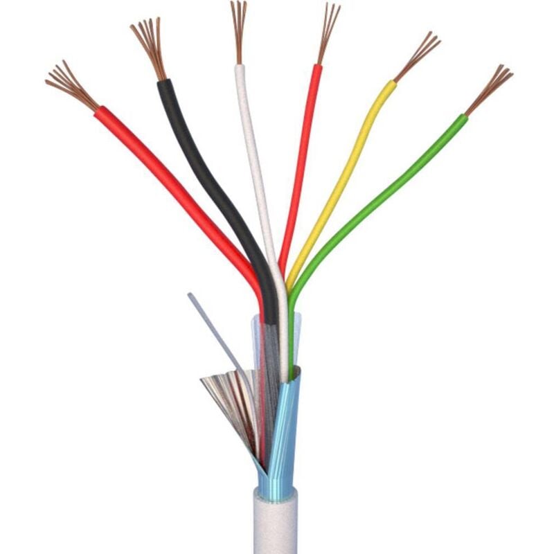 Elan - 70I142 Câble d'alarme LiYY 4 x 0.22 mm² + 2 x 0.50 mm² blanc 20 m