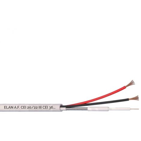 Elan cavo coassiale composto TVCC 100% Rame 75 OHM+2X0,50 100MT - 082251